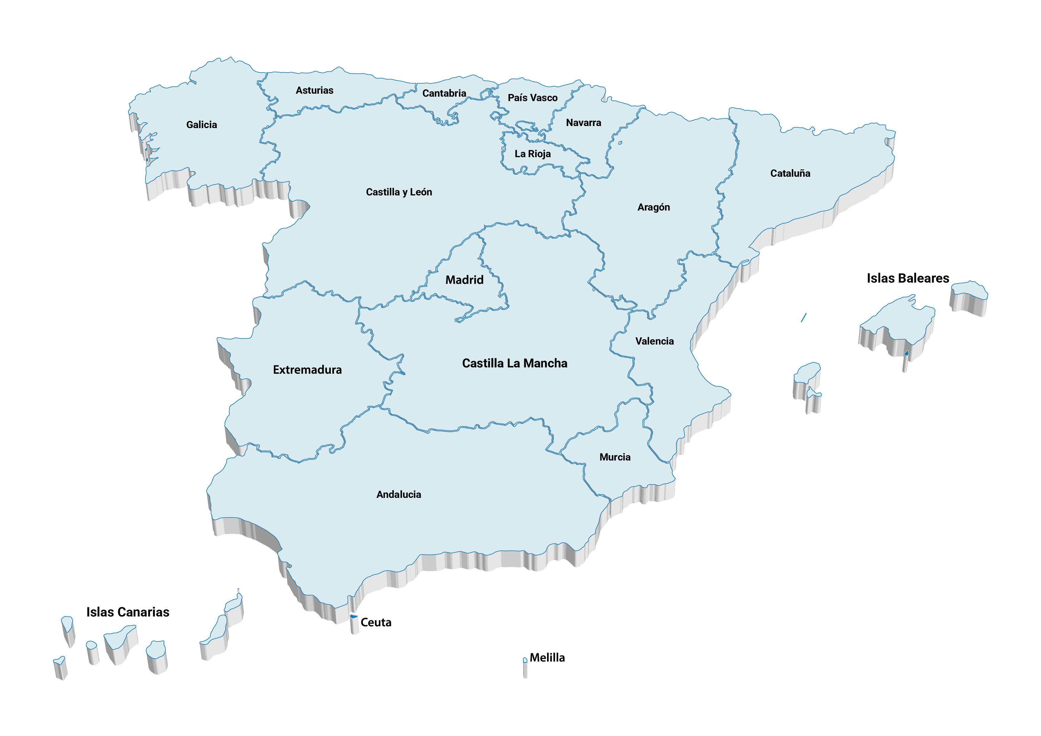 Mapa de comunidades autónomas de España